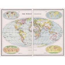 Antique Map 1920 - WORLD MAP