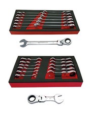Flexi Ratchet Spanner / Wrench Set + Stubby Flexi Set Britool Hallmark