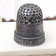 Vintage Pewter Thimble - Victoria Albert 1840 Collectable