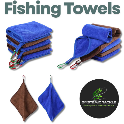 Fishing towel cloth blue brown - fishing,