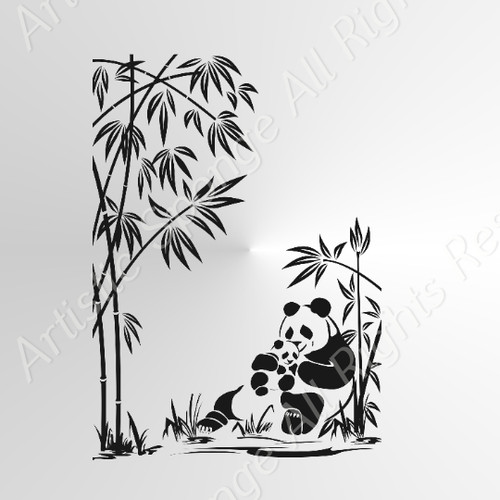 Mum panda baby and bamboo - mum,