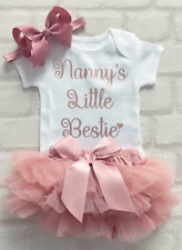 Nanny’s Little Bestie Baby Girls Frilly Tutu Knickers Dusky Pink Rose Gold