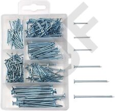 Flat Head Nails Carpentry Pins Nail 250 Pc Assorted DIY Wood  Metal Professional