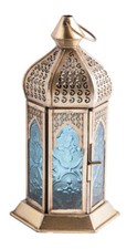 Blue Lantern Metal & Glass