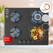 Gas Hob 60 cm 4 Burner Glass