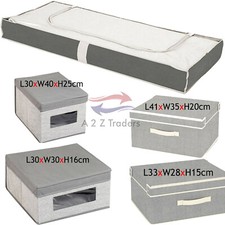 Fabric Storage Drawer Lid Box Folding Ottoman Books Clothes Organizer Under Bed