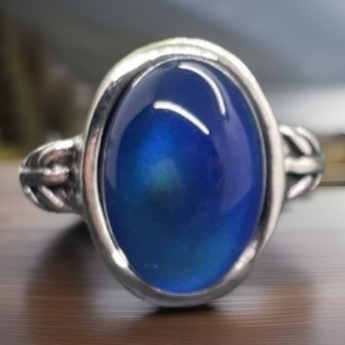 Silver tone mood ring - mood, color