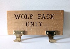 Wooden Dog Sign Lead Hook Wolf Pack Leash Organiser Puppy Lead Hanger Coat Hook