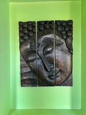 Hand Carved Wooden Buddha Head