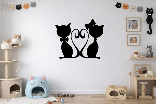 Cute cat tails love vinyl - cute,