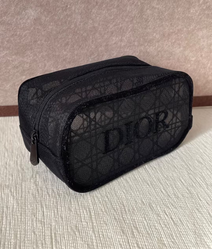 Black mesh cosmetic pouch - mesh,