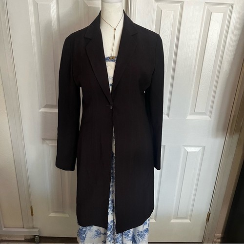 Maroon long blazer - maroon, wool