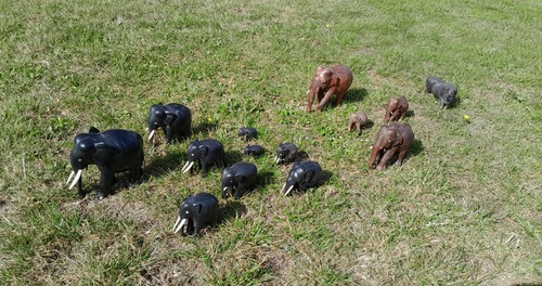 Vintage ebony elephants - ebony,
