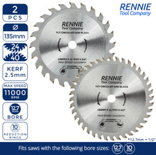 2 Pack - 135mm x 24T & 40T TCT