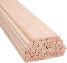 Wooden Sticks Wood Dowel Rods - 100pcs 15cm x 4mm Craft Unfinished Natural Wood