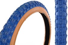 PAIR RALEIGH BURNER/OLD SCHOOL BMX 20 x1.75 TYRES BLUE AMBERWALL COMP 3 (III)