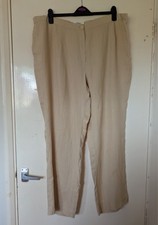 Spirito Di Artigiano Sand Yellow Linen Summer Trousers Size UK 24 W42 L31