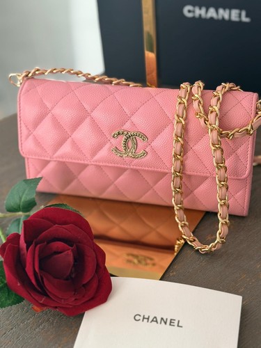 Chanel gusset long wallet - wallet, pink