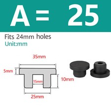 Silicone Rubber Round Hole Plugs Blanking End Cap Tube Pipe Insert Bung Black