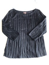 PHASE EIGHT Black 3/4 Sleeve Tapework Top Size 12