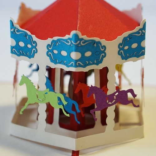 Pop carousel card - 3d,