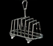 EARLY ANTIQUE VICTORIAN SILVER PLATED SIX PIECE TOAST RACK 1850s 1880S