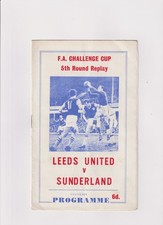 LEEDSS UNITED v SUNDERLAND 1967 F.A.CUP 5th RD REPLAY NICHOLLS PIRATE PROGRAMME 