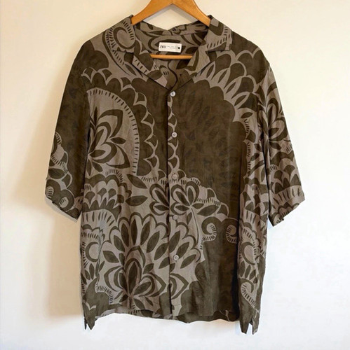 Zara men khaki floral - men’s,