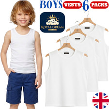 6 Pack Boy's Underwear Vests