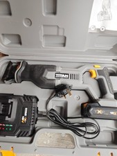 Titan 18v Cordless Reciprocating Saw With Battery And Charger In Case