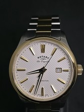 ROTARY MENS LES ORIGINALES KENSINGTON WATCH GOLD  STAINLESS STEEL SWISS MOVEMENT