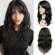 Natural Wave Wigs with Bangs
