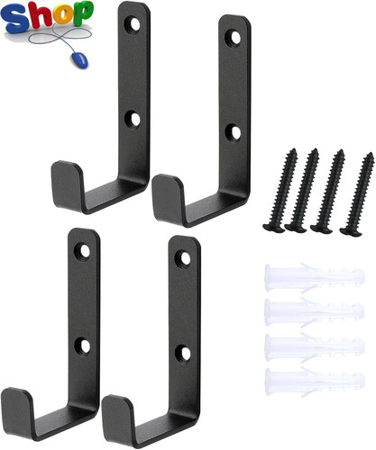 4pcs heavy duty hooks - heavy, black