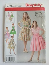 Uncut Vintage 1950s Reprint Dress Sewing Pattern Size 16-24 Simplicity 1459