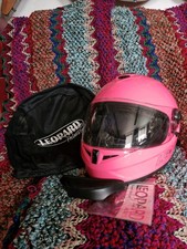 LEOPARD MOTORCYCLE FULLFACE CRASH SAFETY HELMET NEW WITH TAGS PINK BAG INCLUDED