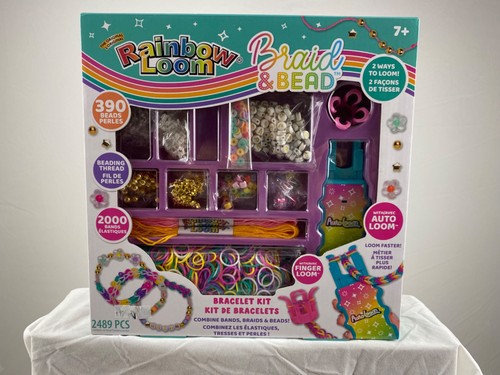 Rainbow loom braid bead - &,