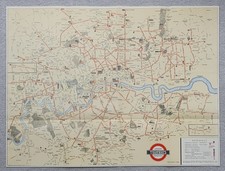 LONDON TRANSPORT (LPTB) TRAMWAY & TROLLEYBUS MAP 1934