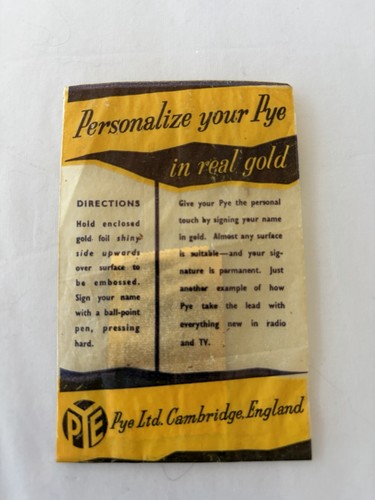 Vintage pye ltd cambridge real - cambridge,