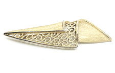 Vintage Trifari  1960's Era Goldtone Large Openwork Brooch. Signed.