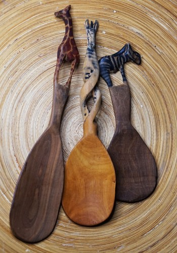 Hand carved wooden safari - carved,