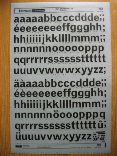 Letraset lower case - letraset,