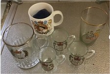 QUEEN ELIZABETH II,VINTAGE SILVER/GOLDEN JUBILEES COMM GLASSES,TEA GLASSES,MUG.