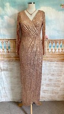 Gold Sequin Evening Dress 12