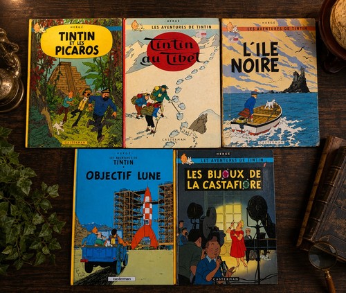 Vtg lot french tintin hergé - vtg,