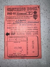 1943/44 WWII General Clothing Ration Book with Stamps.