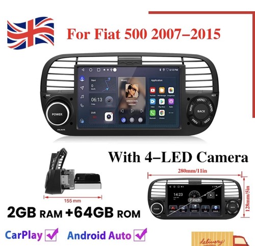 For fiat 500 2007 2015 - 7'',