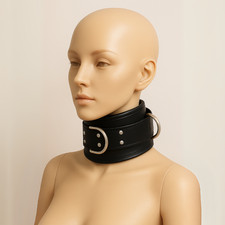 BDSM Neck Collar Heavy Duty Genuine Leather Bondage Neck Posture Collar Choker