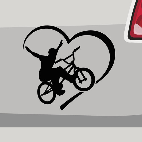 Sticker bmx heart - no, hands