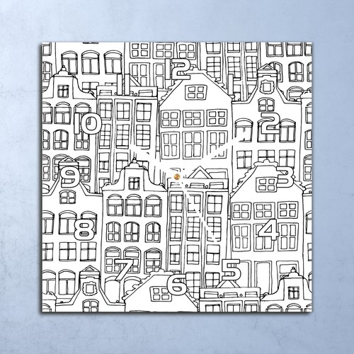 Glass clock 30x30 wall - glass,