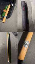 BUDWEISER Beer POOL CUE Emerald GREEN w/BLACK ZIPPER Carrying CASE Pool Stick
